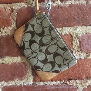 Coach Signature Tan Wristlet